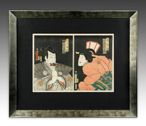 歌舞伎剧《仙台的香与秋花》中的场景，木版版画，Utagawa Kunisada＂></a></td>
         </tr>
         <tr>
          <td></td>
          <td align=