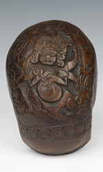 卡帕拉或仪式头骨帽来自尼泊尔