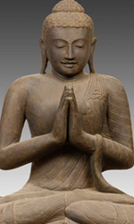 坐在佛像的坐姿打手势namaskar mudra