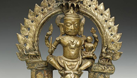 第18 C. Shiva和Parvati的铸造青铜形象