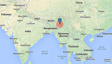 Nagaland位于印度东北部和西北缅甸