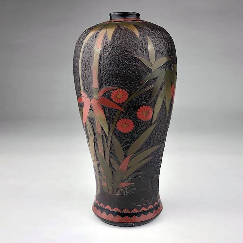 A1900-276 -日本全泰“树皮”竹花花瓶