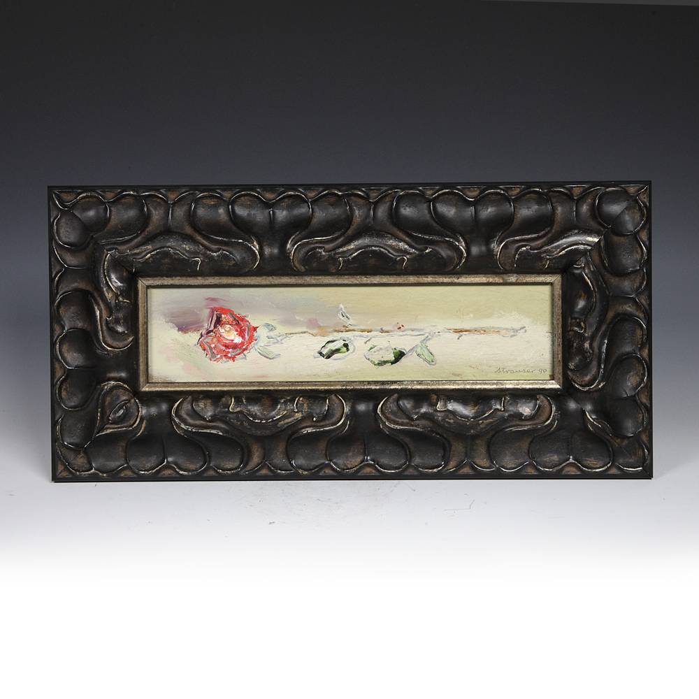 P1900-004  - 单花玫瑰绘画，框架