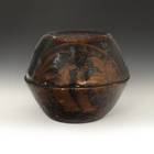 Drum-Form Lidded Box with Floral Motif