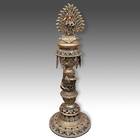 Oil Lamp with Kumari, Devi or Goddess Motif