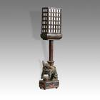 Standing Lamp with Lattice & Foo Lion Motif