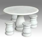 Table with 4 Drum-Form Stools (Set)