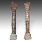 Pair of Hardwood Pillars with Bases