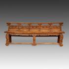 Temple Bench with Carved Back Panel