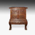 Buddhist Altar Cabinet with 2 Drawers and Full Carving