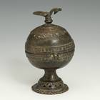 Chalice-Form Hinged & Lidded Box with Peacocks
