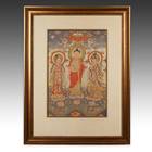 描绘释迦牟尼佛和度母的唐卡，框架