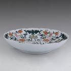Famille Verte Bowl with Peach and Bat Motifs