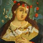 Retablo描绘了玛丽的灵魂或我们的鸽子的圣母