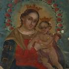Retablo描绘神圣的母亲和儿童