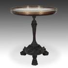 Circular Side Table with Caryatid Base Atop Paw Feet