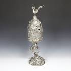 Lidded Censer with Dragon Base, Phoenix and Mountain Design, and Phoenix Finial